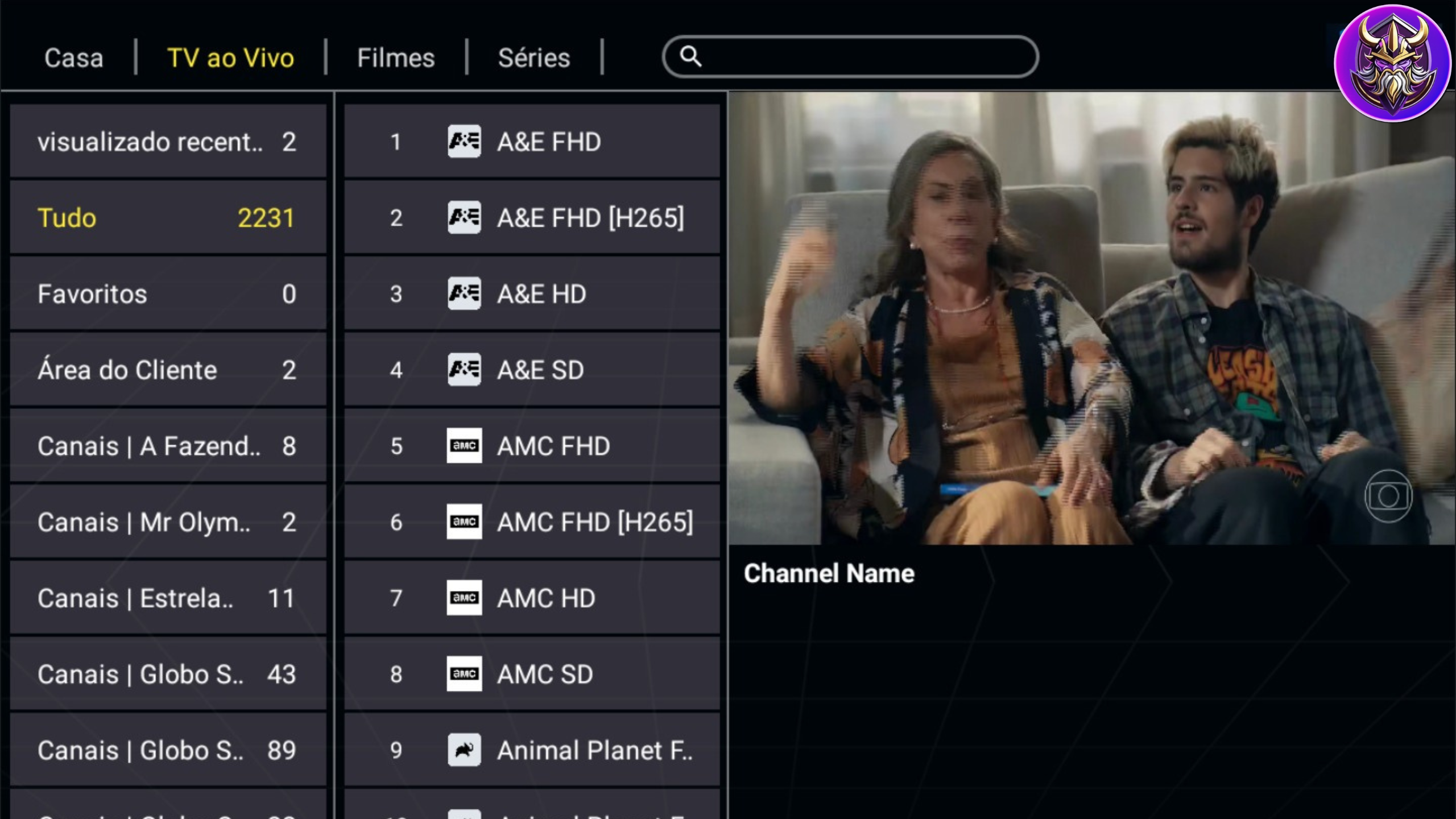 Mais de 20.000 Canais